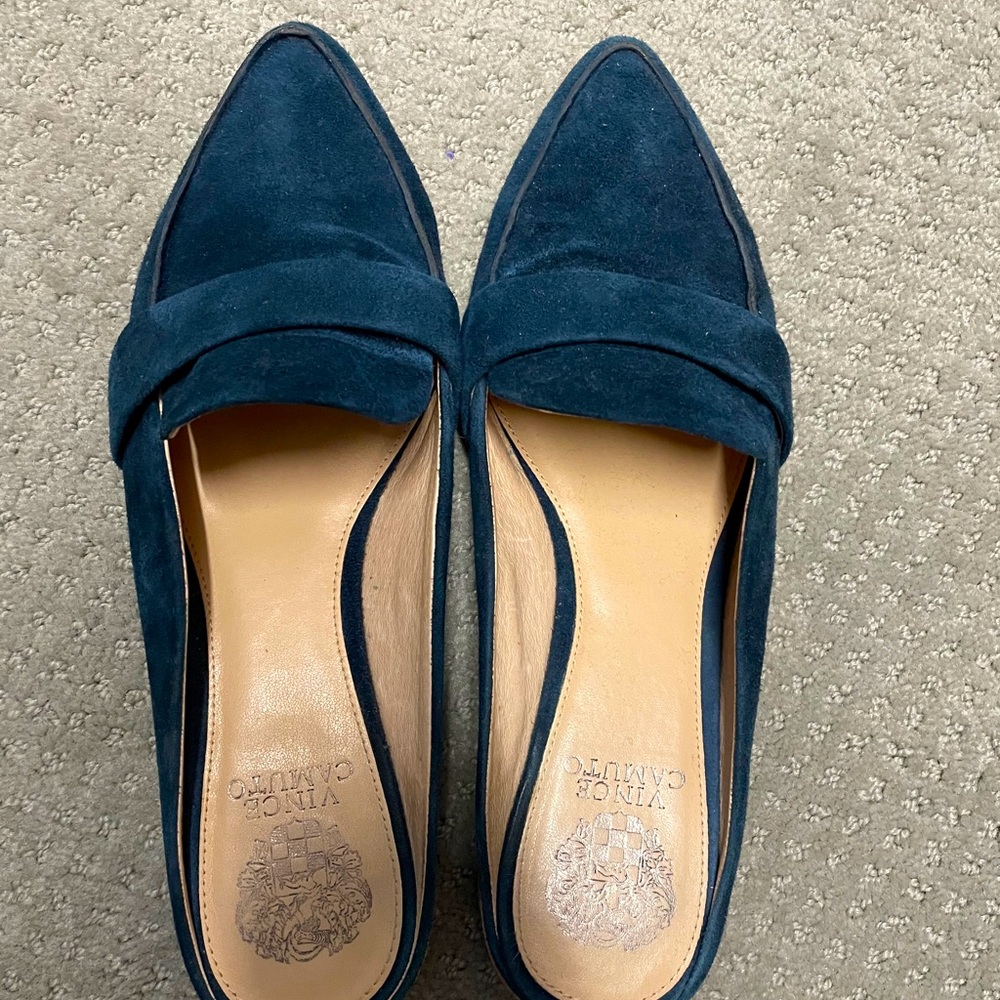 Vince Camuto Navy Suede Mules - Size 9